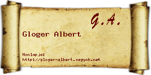 Gloger Albert névjegykártya